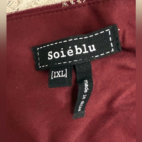 Soiéblu Burgundy Lace Formal Midi Dress 1XL Prom Wedding Guest brand new - Picture 7 of 12